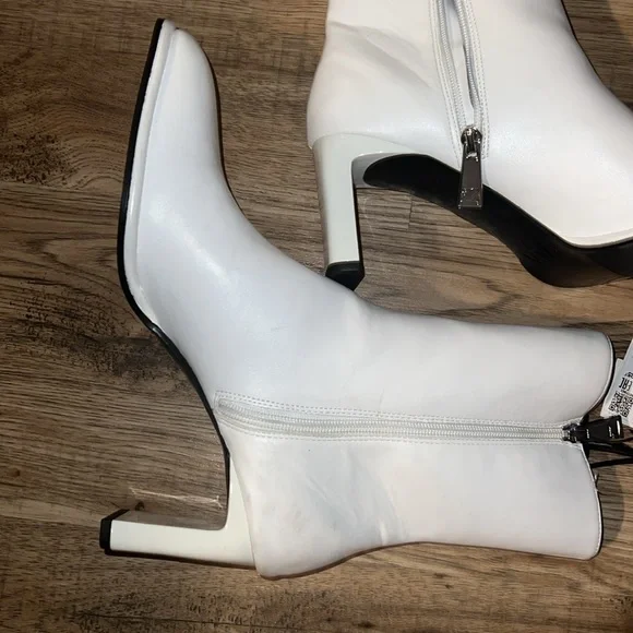 NEW!!! Zara White Vegan Leather Booties Size 42 - Picture 5 of 12